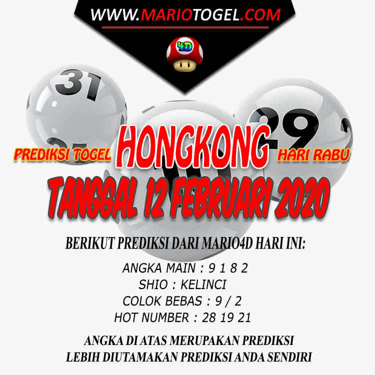 PREDIKSI HONGKONG POOLS 12 FEBRUARI 2020