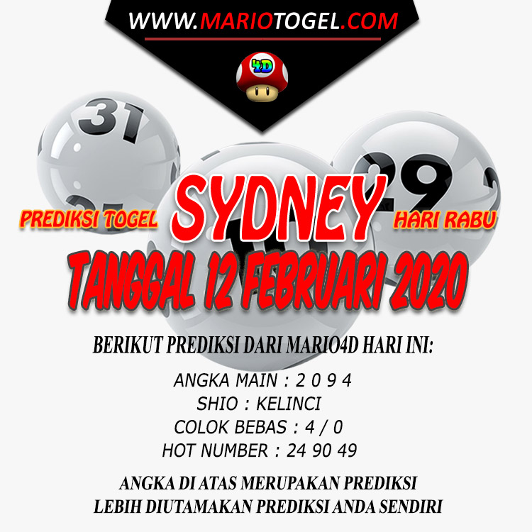 PREDIKSI SYDNEY POOLS 12 FEBRUARI 2020