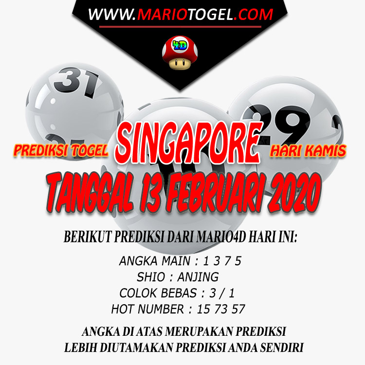 PREDIKSI SINGAPORE POOLS 13 FEBRUARI 2020