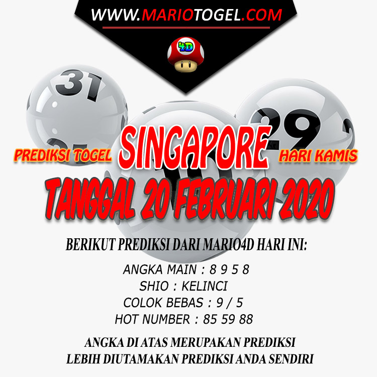 PREDIKSI SINGAPORE POOLS 20 FEBRUARI 2020