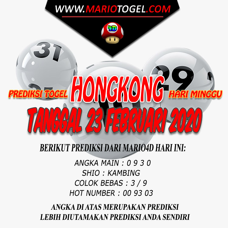 PREDIKSI HONGKONG POOLS 23 FEBRUARI 2020