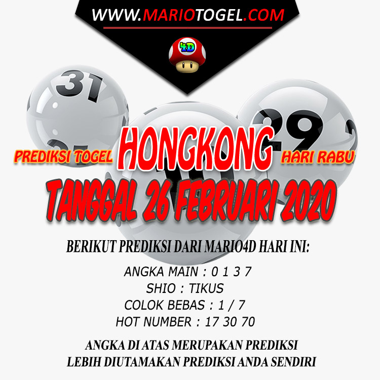 PREDIKSI HONGKONG POOLS 26 FEBRUARI 2020