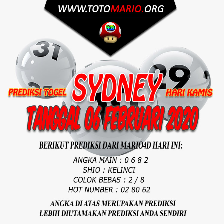 PREDIKSI SYDNEY POOLS 06 FEBRUARI 2020