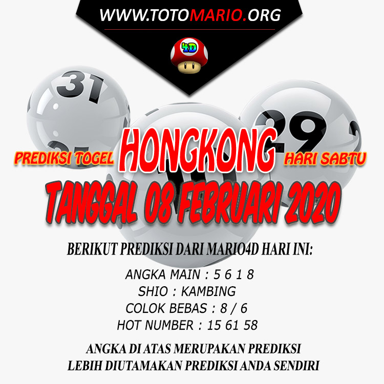 PREDIKSI HONGKONG POOLS 08 FEBRUARI 2020