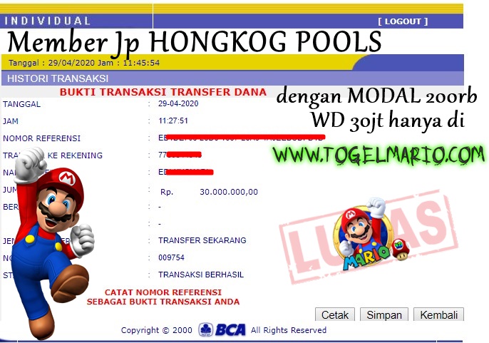 Member Jackpot Togel HONGKONG Pools 29 April 2020