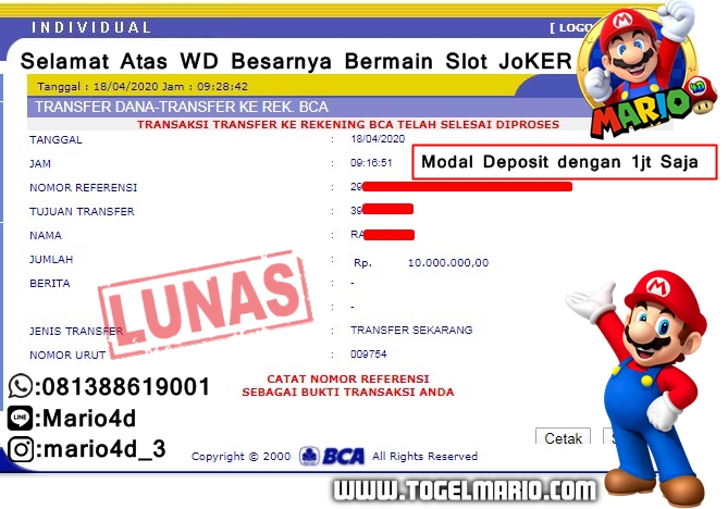 Member Jackpot Di JOKER SLOT 18 APRIL 2020