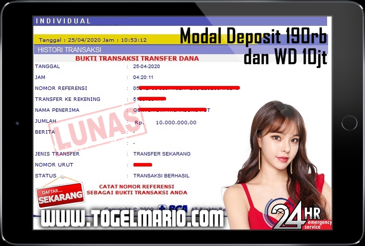 Member Mario4D Jackpot WM CASINO Tanggal 25 April 2020