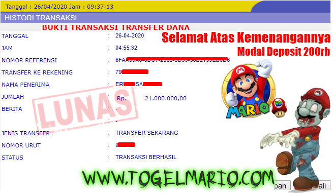 Member Menang Bermain D - Sport 26 April 2020 di MARIO4D