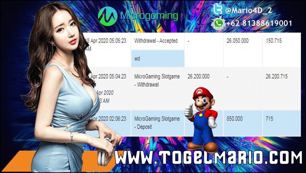 Member Jackpot Slot Microgaming di Mario4D 18 April 2020