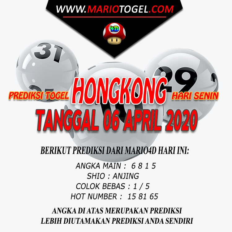 Prediksi Hongkong Pools 06 April 2020 Mario4d Lounge