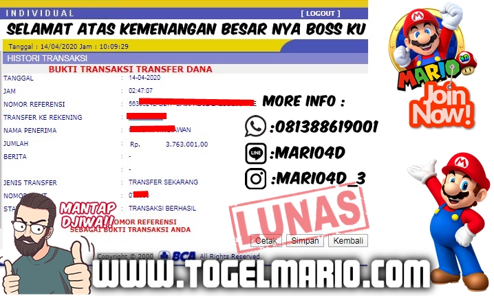 Member Jackpot Togel Hongkong Tanggal 14 April 2020