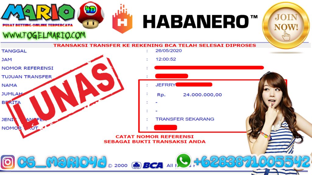 MEMBER JACKPOT HABANERO 26 Mei 2020