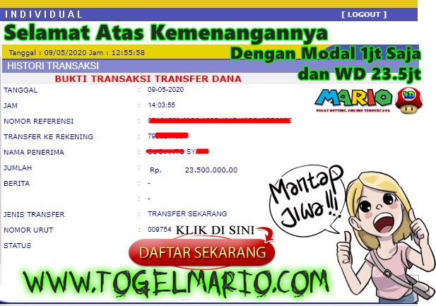 Member Mario4d Jackpot Togel SYDNEY Pools 09 May 2020