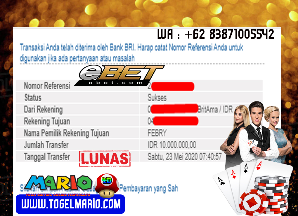 MEMBER JACKPOT EBET CASINO 23 Mei 2020