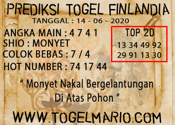 PREDIKSI TOGEL FINLANDIA TANGGAL 14 JUNI 2020