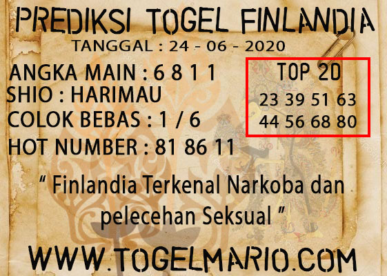 PREDIKSI TOGEL FINLANDIA TANGGAL 24 JUNI 2020