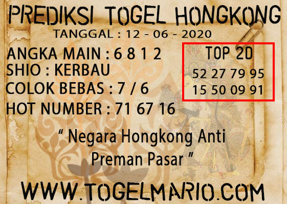 PREDIKSI TOGEL HONGKONG TANGGAL 12 JUNI 2020