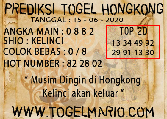 PREDIKSI TOGEL HONGKONG TANGGAL 15 JUNI 2020