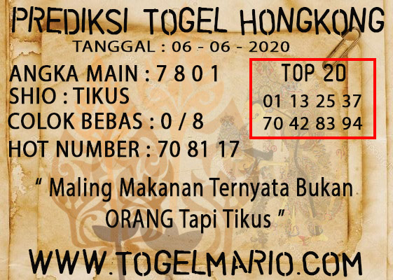 PREDIKSI TOGEL HONGKONG TANGGAL 5 JUNI 2020