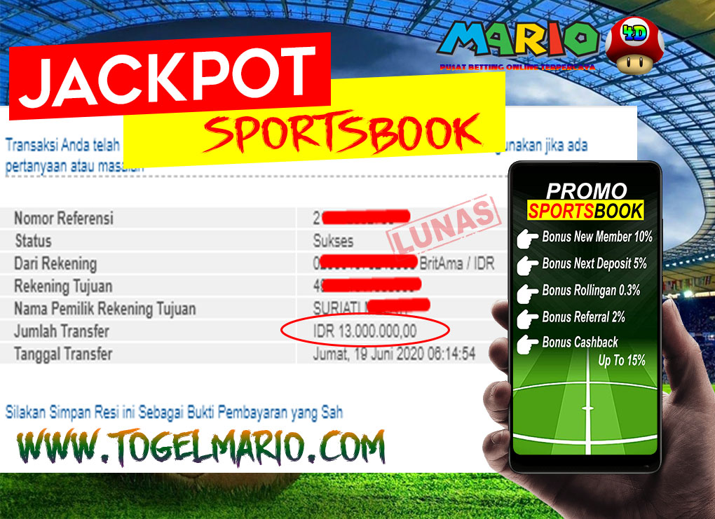 MEMBER JACKPOT D-SPORT SPORTSBOOK 19 JUNI 2020