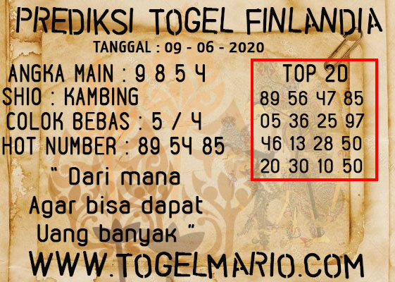 PREDIKSI TOGEL FINLANDIA 9 JUNI 2020