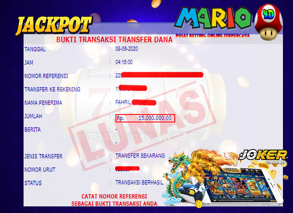 MEMBER JACKPOT JOKER SLOT 8 JUNI 2020