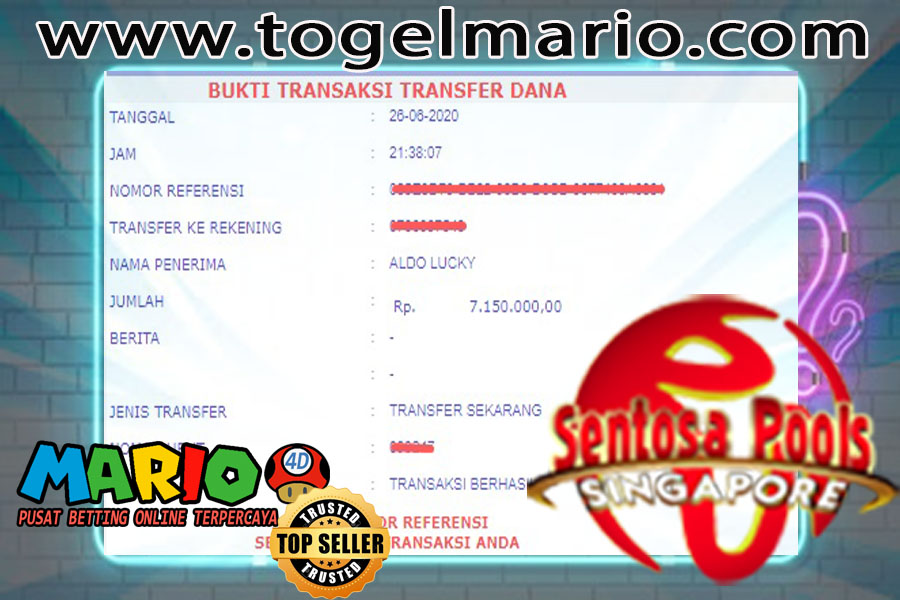 Member Jackpot Togel Sentosa4D Mario4D 26 JUNI 2020