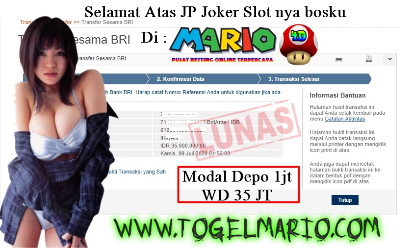 MEMBER JACKPOT JOKER SLOT 9 JULI 2020