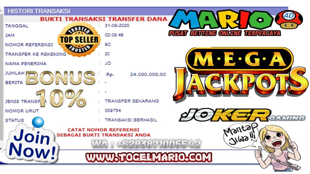 MEMBER JACKPOT JOKER SLOT 31 AGUSTUS 2020