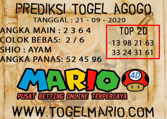 PREDIKSI TOGEL AGOGO4D TANGGAL 21 SEPTEMBER 2020