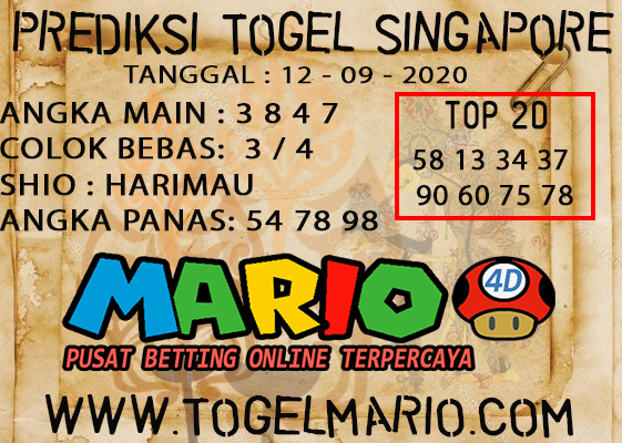 PREDIKSI TOGEL SINGAPORE POOLS TANGGAL 12 SEPTEMBER 2020