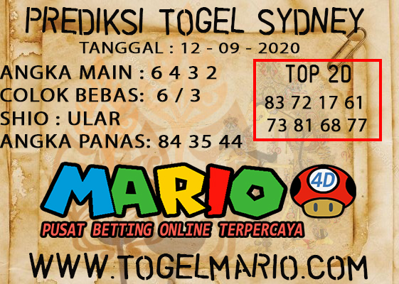 PREDIKSI TOGEL SYDNEY POOLS TANGGAL 12 SEPTEMBER 2020