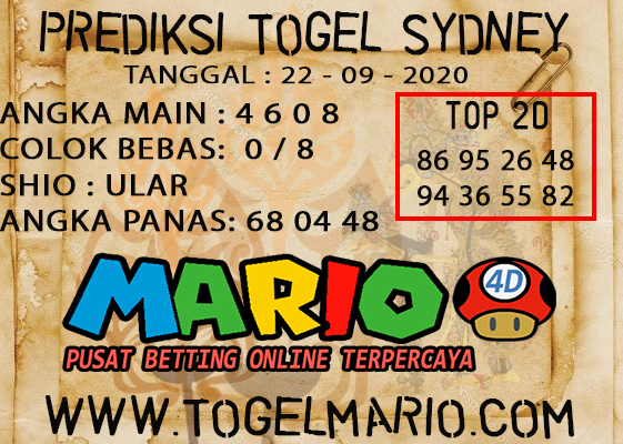 PREDIKSI TOGEL SYDNEY POOLS 22 SEPTEMBER 2020