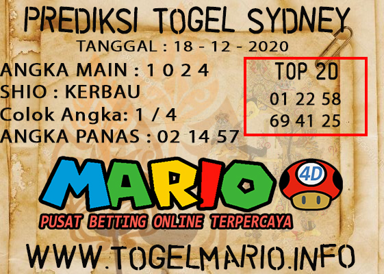 PREDIKSI TOGEL SYDNEY POOLS 18 DESEMBER 2020