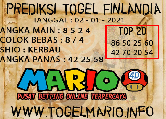 PREDIKSI TOGEL FINLANDIA LOTTERY 02 JANUARI 2021