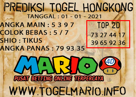 PREDIKSI TOGEL HONGKONG POOLS 01 JANUARI 2021