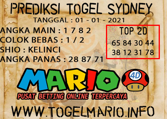 PREDIKSI TOGEL SYDNEY POOLS 01 JANUARI 2021