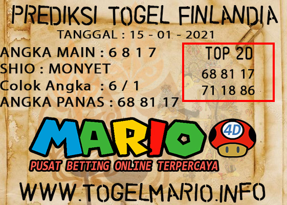 PREDIKSI TOGEL FINLANDIA LOTTERY 15 JANUARI 2021