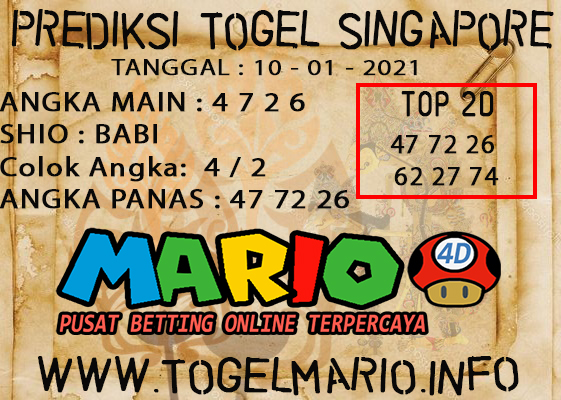 PREDIKSI SINGAPORE POOLS 10 JANUARI 2021