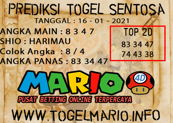 PREDIKSI TOGEL SENTOSA 16 JANUARI 2021