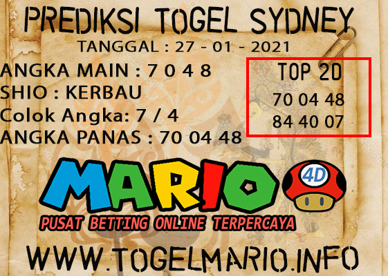 PREDIKSI SYDNEY POOLS 27 JANUARI 2021