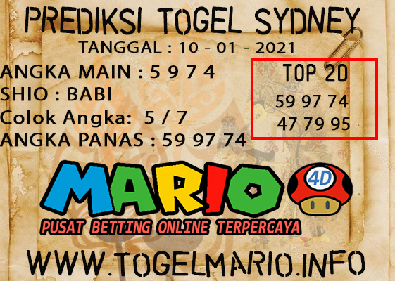 PREDIKSI TOGEL SYDNEY POOLS 10 JANUARI 2021