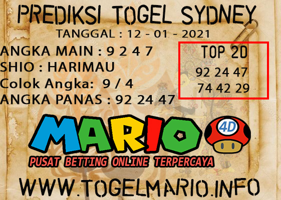 PREDIKSI TOGEL SYDNEY POOLS 12 JANUARI 2021