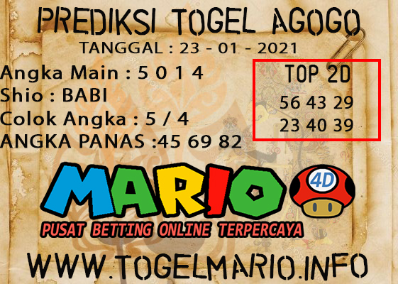 PREDIKSI TOGEL AGOGO4D 23 JANUARI 2021