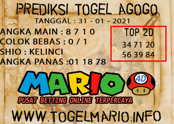 PREDIKSI AGOGO4D POOLS 31 JANUARI 2021