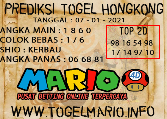 PREDIKSI HONGKONG POOLS 07 JANUARI 2021