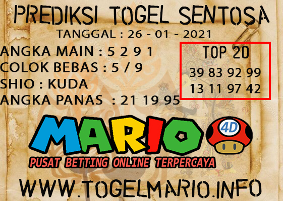 PREDIKSI SENTOSA POOLS 26 JANUARI 2021