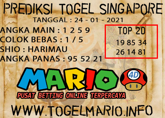 PREDIKSI TOGEL SINGAPORE 24 JANUARI 2021