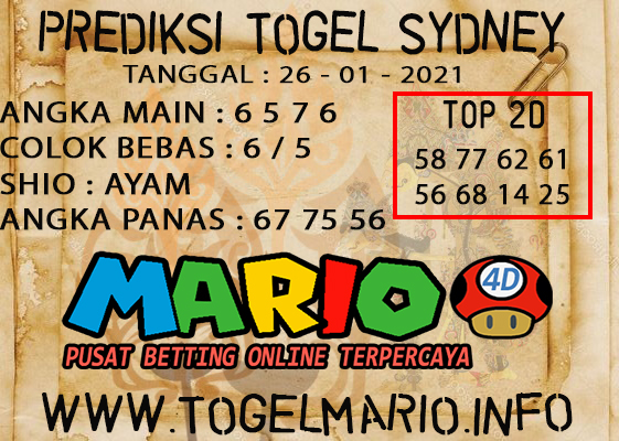 PREDIKSI SYDNEY POOLS 26 JANUARI 2021