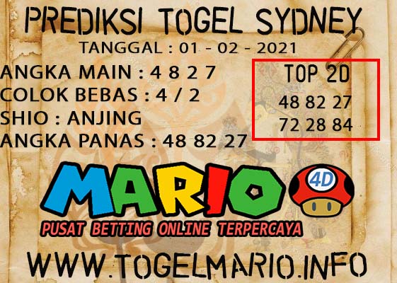 PREDIKSI SYDNEY POOLS01 FEBRUARI 2021